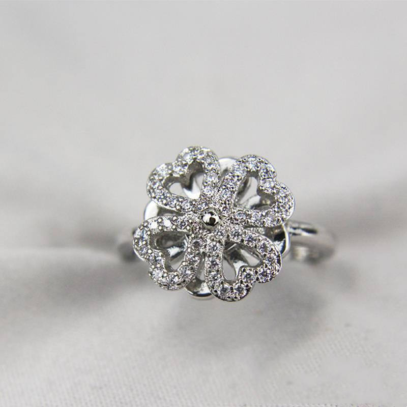 Taşlı Değerli Yonca Anksiyete Yüzük (Ayarlanabilir)