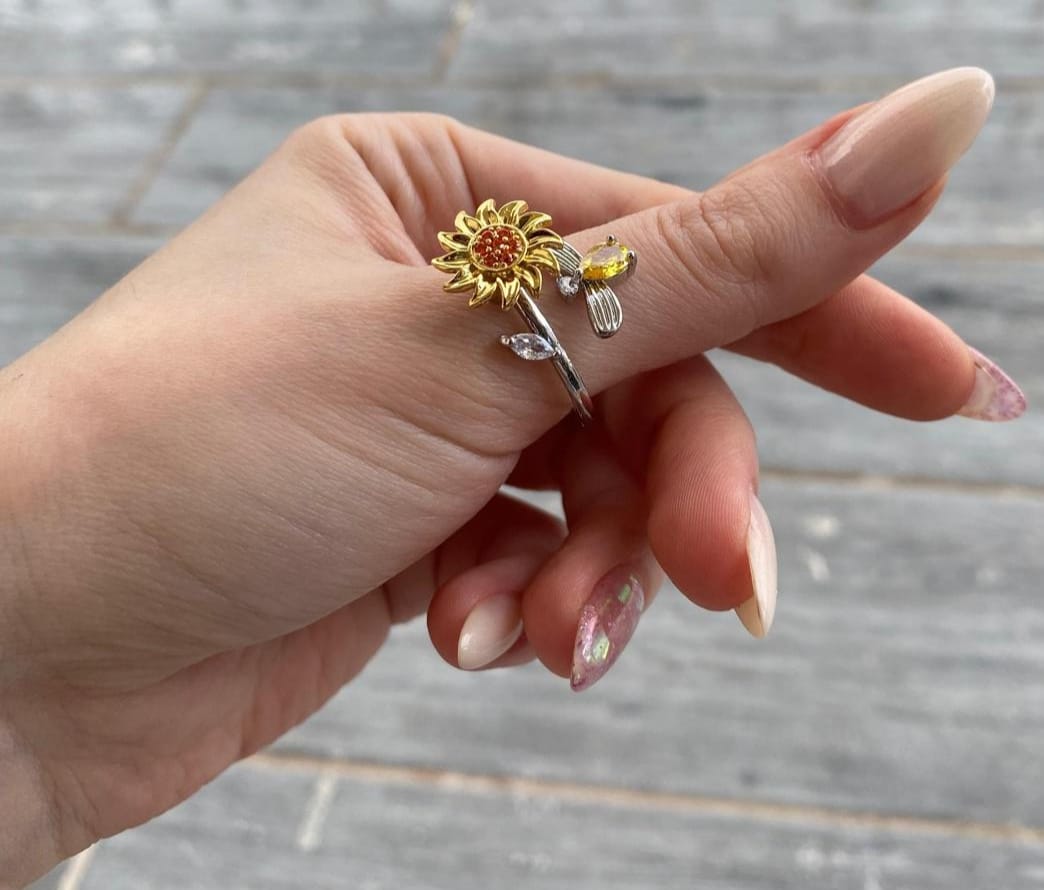 Ayçiçeği Anksiyete Yüzük (Ayarlanabilir)