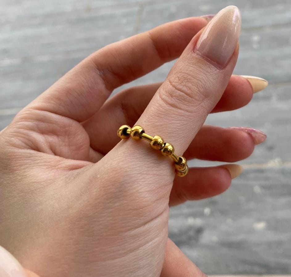 Boncuklu Anksiyete Yüzük (Ayarlanabilir)