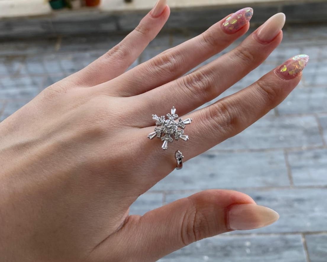 Kar Tanesi Anksiyete Yüzük (Ayarlanabilir)