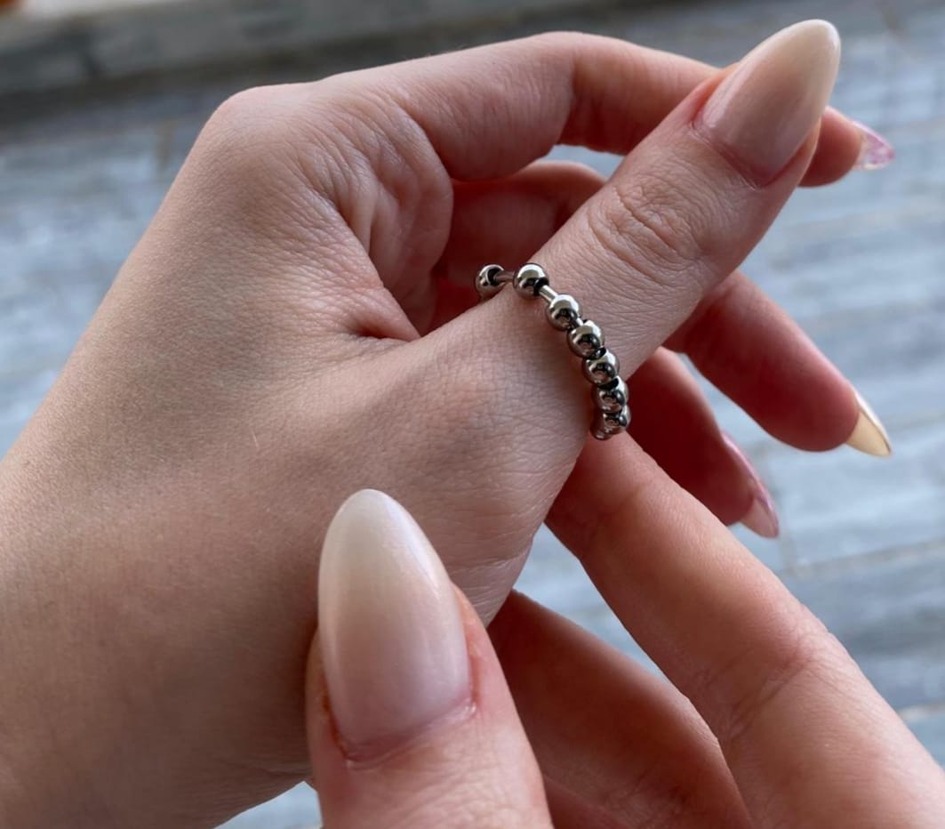 Boncuklu Anksiyete Yüzük (Ayarlanabilir)