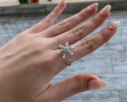 Kar Tanesi Anksiyete Yüzük (Ayarlanabilir)