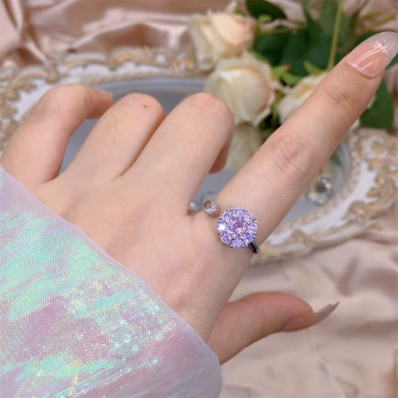 Pembe Taşlı Anksiyete Yüzük (Ayarlanabilir)